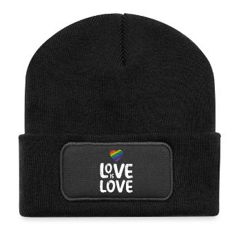 LGBTQ Pride Month - Love is Love - Recycled Patch Beanie - black - Front