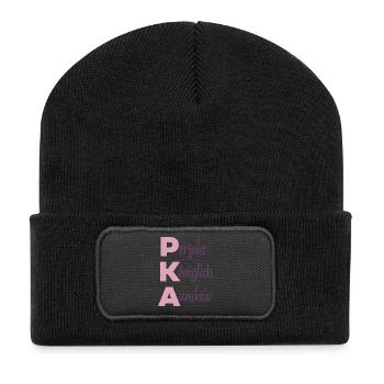Perfekt Königlich Attraktiv - Recycelte Patch Beanie - Schwarz - Vorne