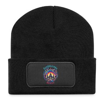 Guadalajara Mexiko Jalisco Design - Recycelte Patch Beanie - Schwarz - Vorne