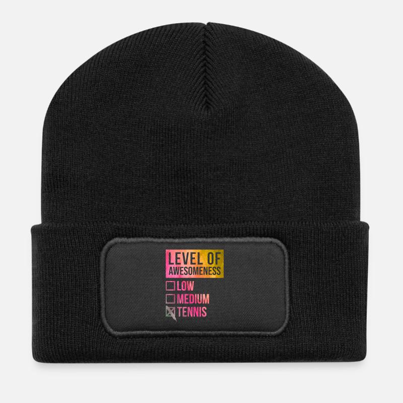 Tennis - Recycelte Patch Beanie - Schwarz