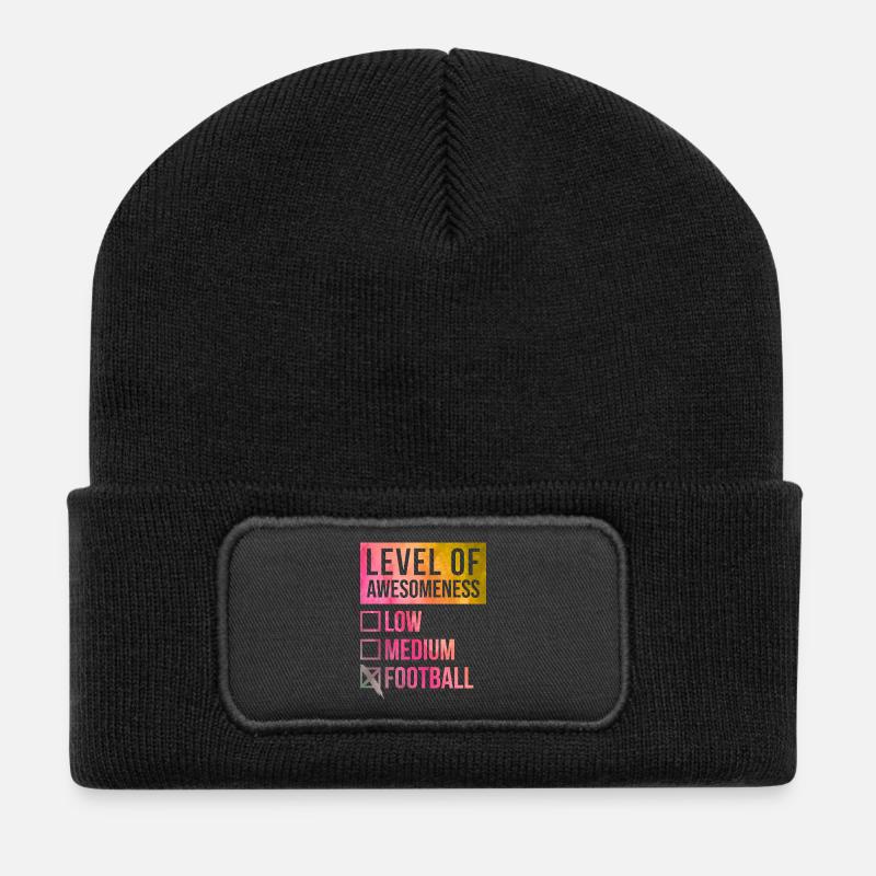 Fußball - Recycelte Patch Beanie - Schwarz