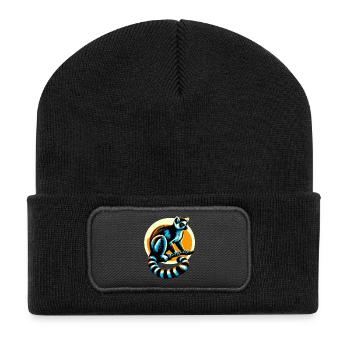 Lemur - Recycelte Patch Beanie - Schwarz - Vorne