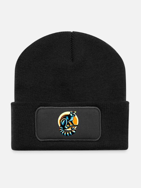 Lemur - Recycelte Patch Beanie - Schwarz
