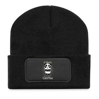 Sarcasm burned calories funny panda - Recycelte Patch Beanie - Schwarz - Vorne