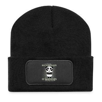Don’t Like Mornings – Grumpy Panda Humor - Beanie recyclé à patch - noir - Devant