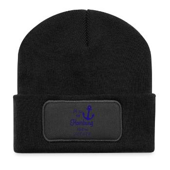 Hamburg - Recycelte Patch Beanie - Schwarz - Vorne