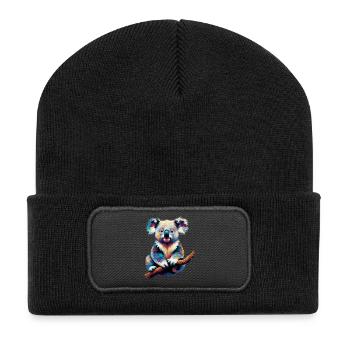 Koala - Recycelte Patch Beanie - Schwarz - Vorne