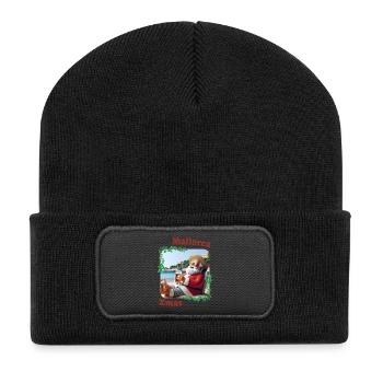 Mallorca Xmas - Santa Claus on holiday - Recycled Patch Beanie - black - Front