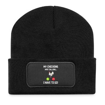Chicken Chickens - Recycled Patch Beanie - black - Front