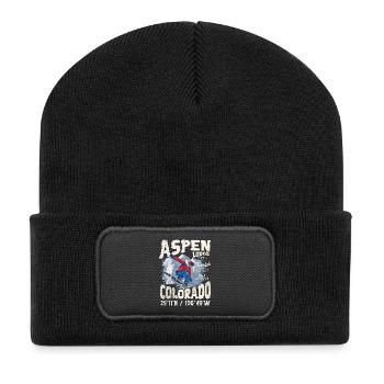 Snowy Mountain Skier - Recycled Patch Beanie - black - Front