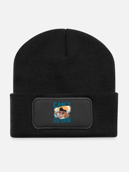 Plage et surf : liberté & aventure - Beanie recyclé à patch - noir
