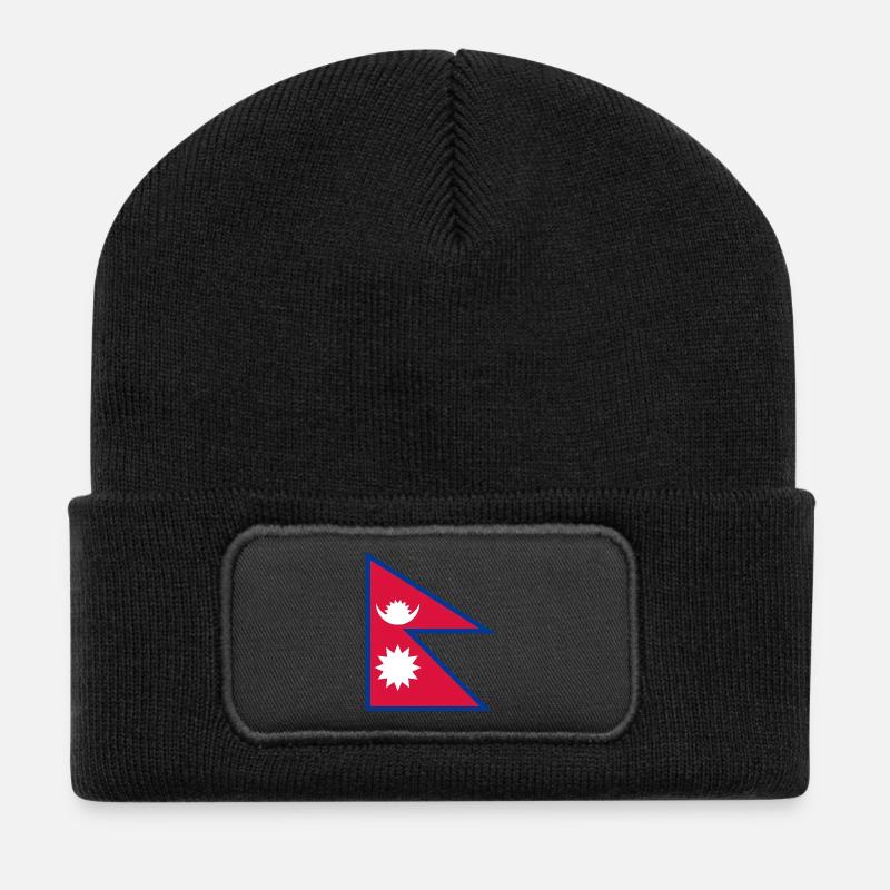 Nepal - Recycelte Patch Beanie - Schwarz