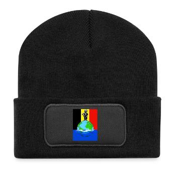 Maneken pis - Recycelte Patch Beanie - Schwarz - Vorne