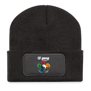 Yin Yang Five Elements Qi Gong Fever Design - Recycled Patch Beanie - dark grey - Front