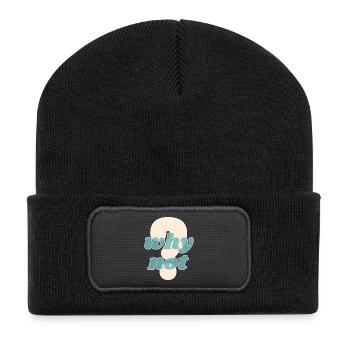 Why Not Statement Design - Recycled Patch Beanie - black - Front