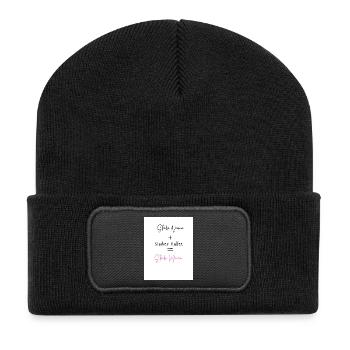 Starke Mama - Recycelte Patch Beanie - Schwarz - Vorne