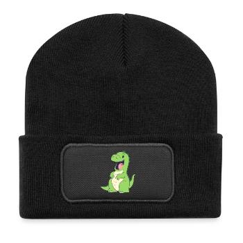 Drôle Cher Dino rieur dinosaure T rex - Beanie recyclé à patch - noir - Devant