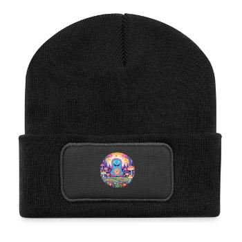 Mignon et drôle câlin monstre enfants - Beanie recyclé à patch - noir - Devant