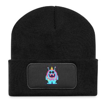 Mignon et drôle câlin monstre enfants - Beanie recyclé à patch - noir - Devant