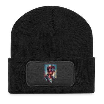 girl girlie wild punk freestyle love peace style - Recycled Patch Beanie - black - Front