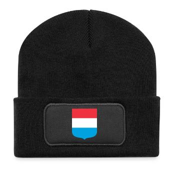Luxembourg, Luxembourg - Beanie recyclé à patch - noir - Devant