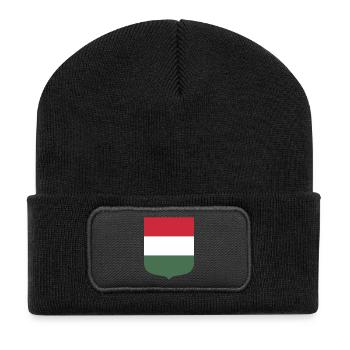Ungarn - Recycelte Patch Beanie - Schwarz - Vorne