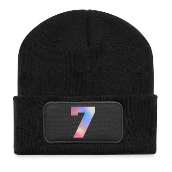 Colorful Number 7 - Recycled Patch Beanie - black - Front