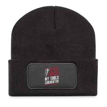 Mechanic Do Not Touch My Tools Or My Daughter - Recycled Patch Beanie - dark grey - Front