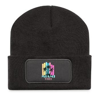 Miami Vibes - Recycelte Patch Beanie - Dunkelgrau - Vorne