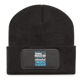 Music Teacher Behind Every Young Musician - Recycled Patch Beanie - dark grey - Front