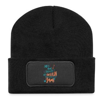 Diabetics All I Need Is A Little Bit - Recycled Patch Beanie - black - Front