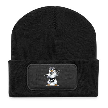 Martial Arts Penguin Karate, Kung Fu, Judo - Recycled Patch Beanie - black - Front