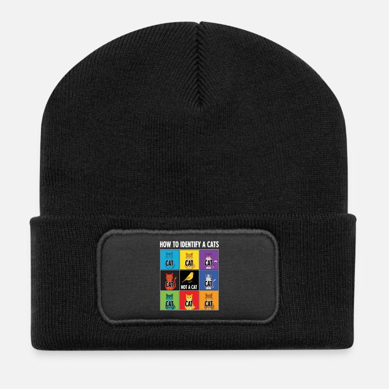 Katzen-Identifizierungs-Guide - Recycelte Patch Beanie - Schwarz