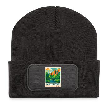 Central Park Vibes - Recycelte Patch Beanie - Dunkelgrau - Vorne