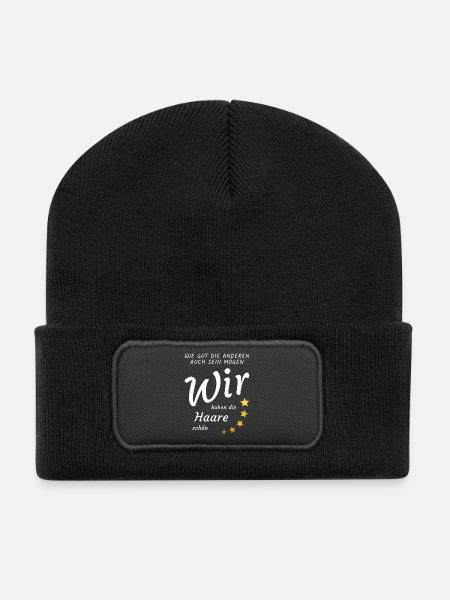 Wie gut die anderen auch sein mögen, Haare schön - Recycelte Patch Beanie - Schwarz