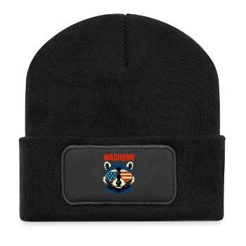WASHBRN Cool Raccoon - Recycled Patch Beanie - black - Front