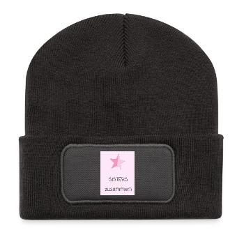 SISTERS zusammen - Beanie recyclé à patch - charbon - Devant