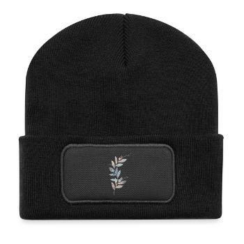 Kollorische Pflanze - Recycelte Patch Beanie - Schwarz - Vorne