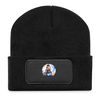Still Tired. Still Soft. Still Mom. New Mom Design - Recycelte Patch Beanie - Schwarz - Vorne