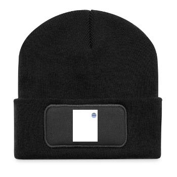 VOERO 1 - Recycelte Patch Beanie - Schwarz - Vorne
