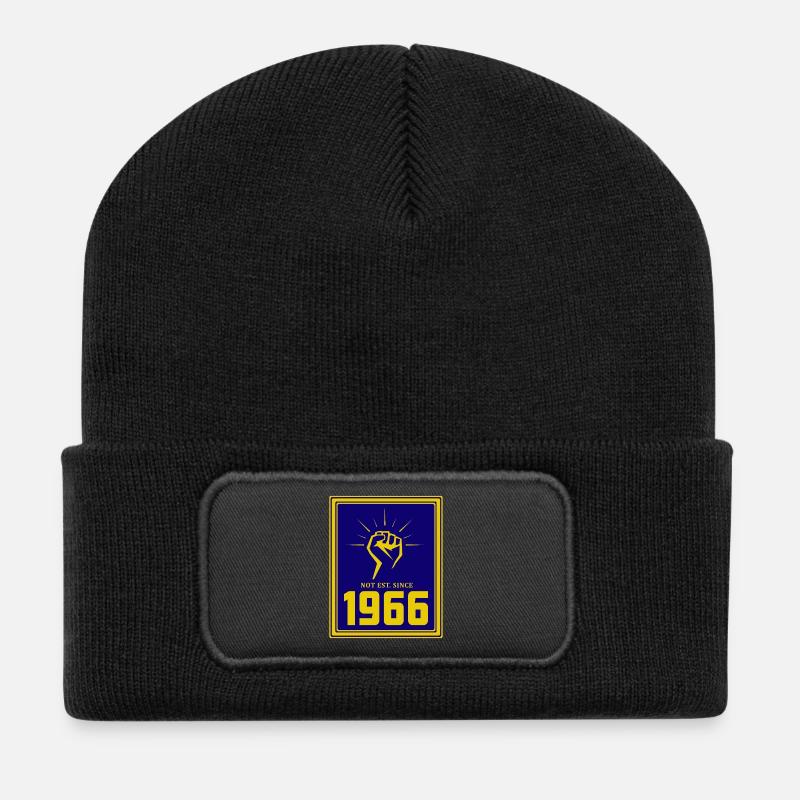 Retro Rebellion 1966 Motif Design - Recycled Patch Beanie - black