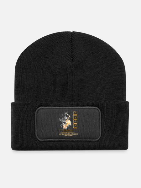 Jazz drifts through the midnight streets like a dragon - Recycled Patch Beanie - black