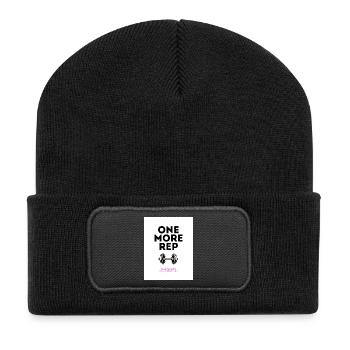 Gym Motivation One More Rep Design - Recycled Patch Beanie - black - Front