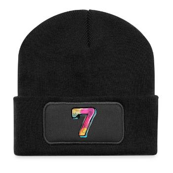 Bande dessinée à 7 chiffres - Beanie recyclé à patch - noir - Devant