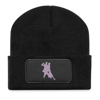 Elegante Tanzpaare Silhouette Klassischer Tanz Süd - Recycelte Patch Beanie - Schwarz - Vorne