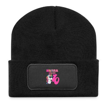 Licorne - Hourra, j'ai 10 ans - Beanie recyclé à patch - noir - Devant