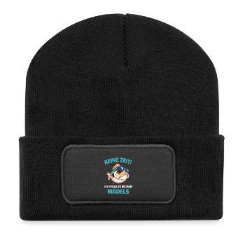 Fisch Fischer Angler Angeln Sprüche Aquarianer  - Recycelte Patch Beanie - Schwarz - Vorne