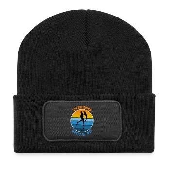 Rétro Chasse Sous-marine Makes Me Wet Humour Design - Beanie recyclé à patch - noir - Devant