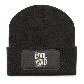 Cooler Papa Angeln - Recycelte Patch Beanie - Dunkelgrau - Vorne