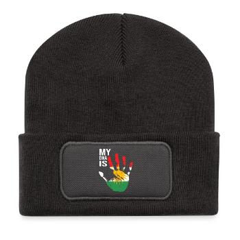 Kurdes du Kurdistan Conception à la main avec drapeau - Beanie recyclé à patch - charbon - Devant